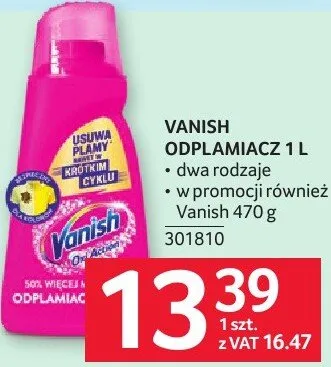 Odplamiacz VANISH ODPLAMIACZ 1 L dwa rodzaje promocja w Selgros