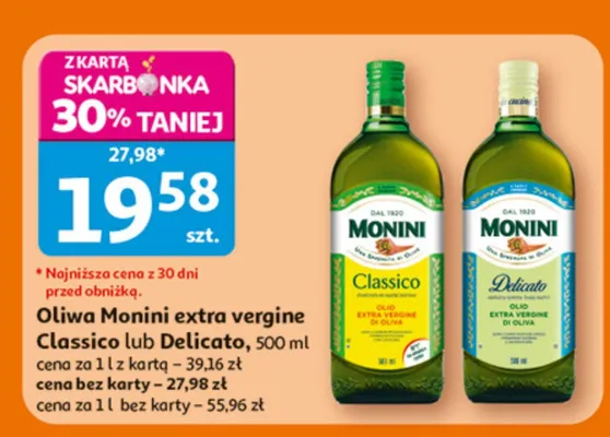 Oliwa Monini extra vergine Classico promocja w Auchan