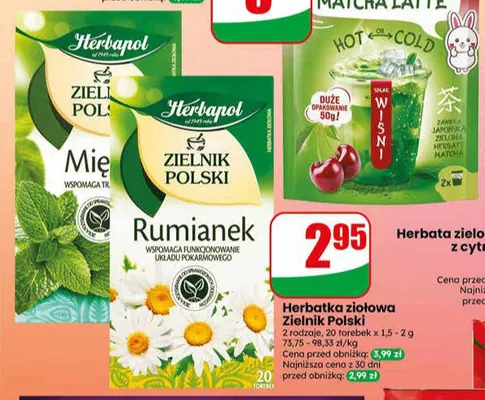 Herbatka ziołowa Zielnik Polski Mięta Herbapol promocja w Dino