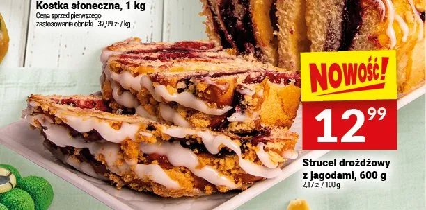 Strucel drożdżowy z jagodami promocja w Twój Market