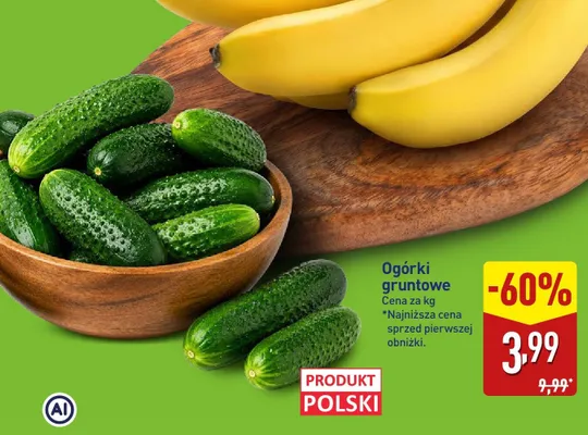 Ogórki gruntowe promocja w Aldi