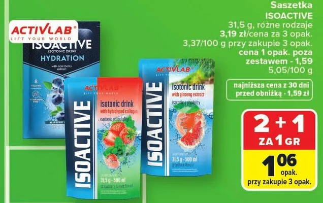 Saszetka ISOACTIVE ACTIVLAB promocja w Carrefour