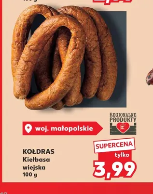 Kiełbasa wiejska Kołdras promocja w Kaufland