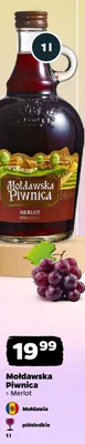 Wino czerwone Mołdawska Piwnica Merlot półsłodkie Mołdawia promocja w Netto