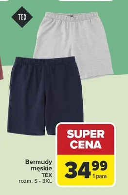 Bermudy męskie TEX rozm. S - 3XL promocja w Carrefour