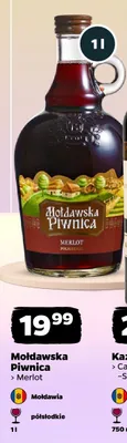 Wino Mołdawska Piwnica Merlot półsłodkie Mołdawia promocja w Netto