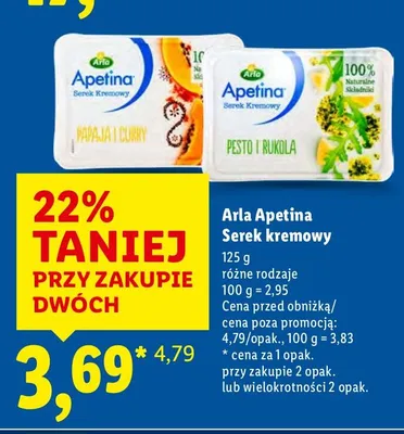 Serek kremowy Apetina różne rodzaje promocja w Lidl