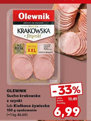 Sucha krakowska z szynki Olewnik promocja w Kaufland