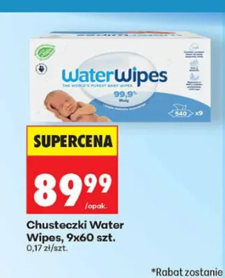 Chusteczki nawilżane WaterWipes promocja w Biedronka