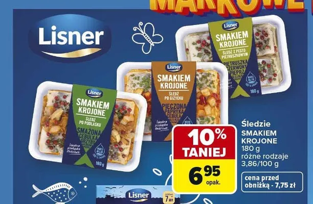 Śledzie Smakiem Krojone Lisner promocja w Carrefour