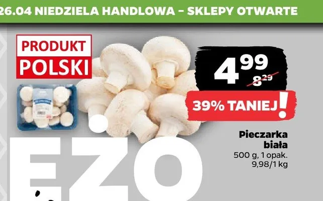 Pieczarka biała promocja w Netto