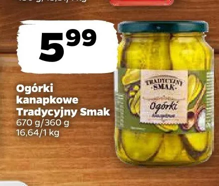 Ogórki kanapkowe Tradycyjny Smak promocja w Netto