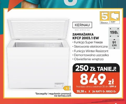 Zamrażarka KERNAU KFCF 2003.1 EW promocja w Max Elektro
