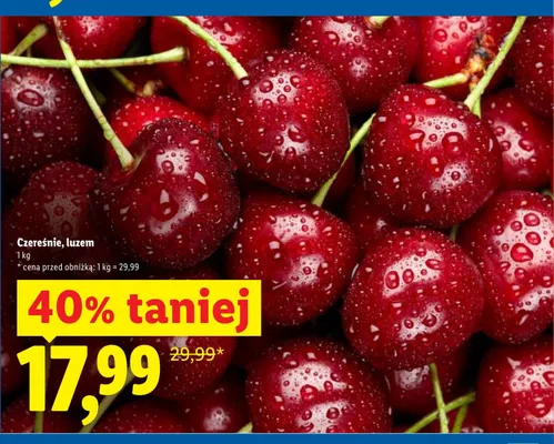 Czereśnie luzem promocja w Lidl