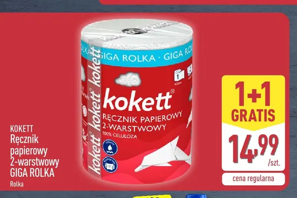 Ręcznik papierowy 2-warstwowy Giga Rolka Kokett promocja w Aldi