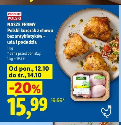 Polski kurczak z chowu bez antybiotyków uda i podudzia Nasze Fermy promocja w Lidl
