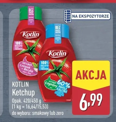 Ketchup smakowy czosnek bazylia Kotlin promocja w Aldi