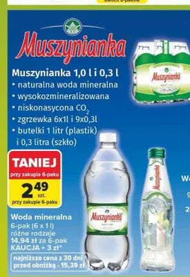 Woda mineralna Muszynianka 6-pak promocja w Carrefour Market