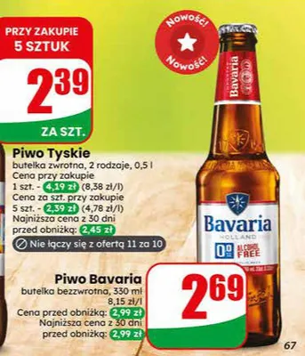 Piwo bezalkoholowe Bavaria promocja w Dino