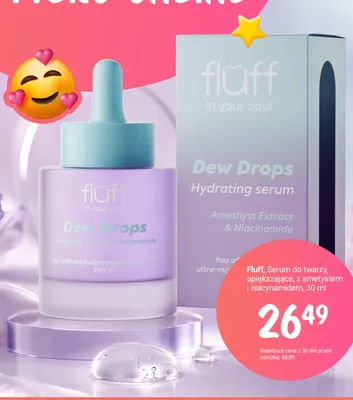 Serum do twarzy upiększające z ametystem i niacynamidem Fluff promocja w Rossmann