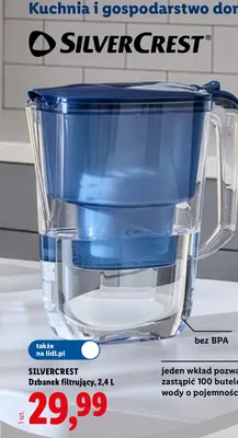 Dzbanek filtrujący 2,4 l Silvercrest promocja w Lidl