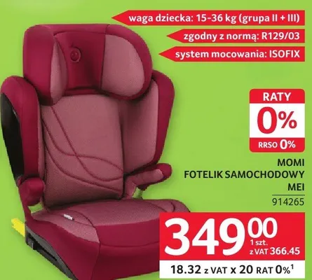 Fotelik samochodowy Momi promocja w Selgros