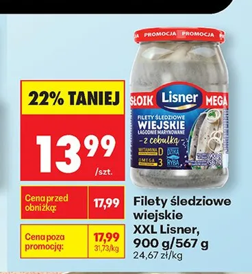 Filety śledziowe wiejskie XXL Lisner promocja w Biedronka
