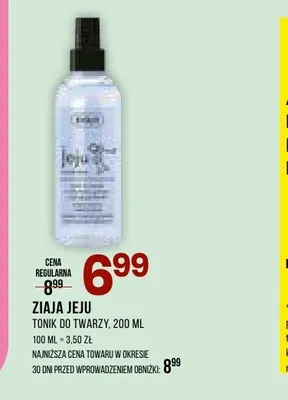 Tonik do twarzy Ziaja Jeju promocja w Drogerie Natura