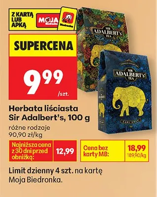 Herbata liściasta różne rodzaje promocja w Biedronka