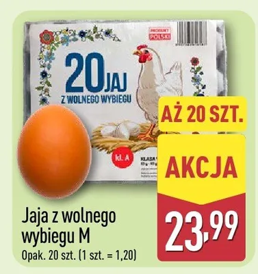 Jaja z wolnego wybiegu M promocja w Aldi