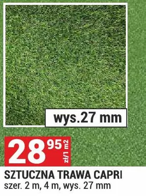 Sztuczna trawa Capri wys. 27mm szer. 2m 4m promocja w Merkury Market