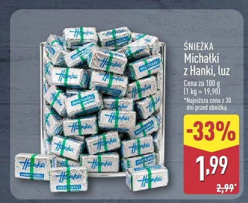 Cukierki Michałki z Hanki luz Śnieżka promocja w Aldi