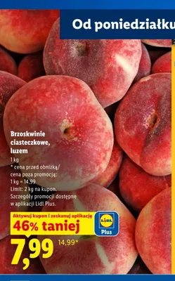 Brzoskwinie ciasteczkowe luzem promocja w Lidl