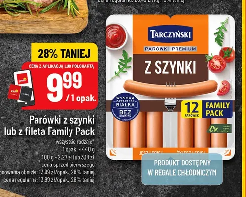 Parówki z szynki Family Pack Tarczyński promocja w POLOmarket