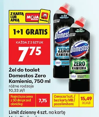 Żel do toalet Domestos Zero Kamienia promocja w Biedronka