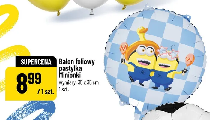 Balon foliowy pastylka Minionki 35x35cm promocja w POLOmarket
