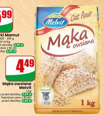 Mąka owsiana Melvit promocja w Dino