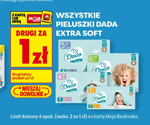 Pieluszki Dada Extra Soft promocja w Biedronka