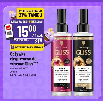 Odżywka ekspresowa do włosów Schwarzkopf Gliss Ultimate Repair promocja w POLOmarket