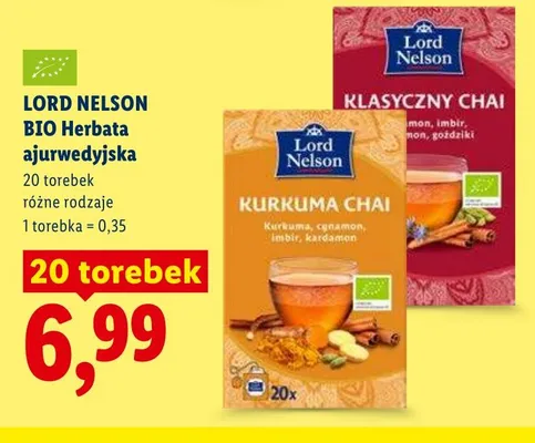 BIO Herbata ajurwedyjska Lord Nelson Klasyczny Chai promocja w Lidl