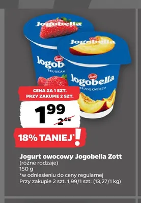 Jogurt owocowy Jogobella Zott promocja w Netto