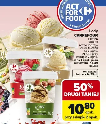 Lody CARREFOUR EXTRA promocja w Carrefour Market