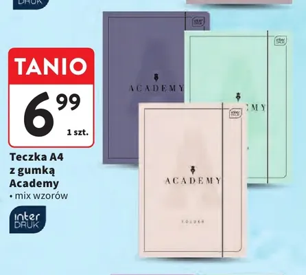 Teczka A4 z gumką Academy Interdruk promocja w Intermarche