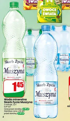 Woda mineralna Skarb Życia Muszyna Niegazowana promocja w Dino