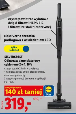 Odkurzacz akumulatorowy cyklonowy 2w1,16V promocja w Lidl
