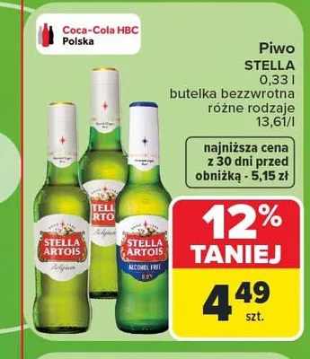 Piwo Stella Artois promocja w Carrefour