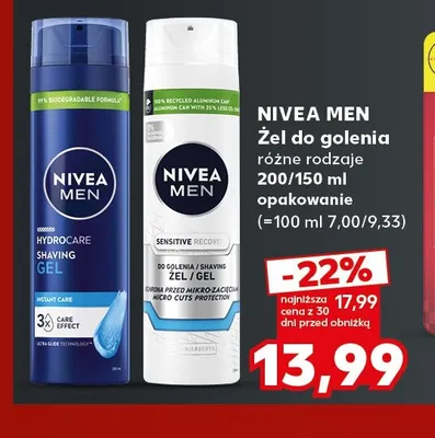 Żel do golenia Nivea Men Sensitive Recovery promocja w Kaufland