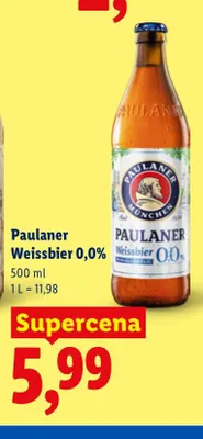 Piwo bezalkoholowe Paulaner Weissbier promocja w Lidl