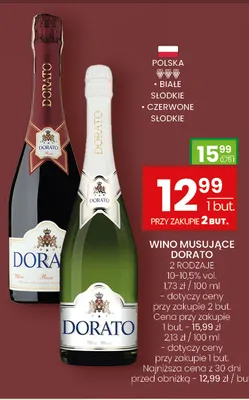 Wino musujące białe słodkie Dorato promocja w Twój Market