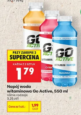 Woda witaminowa Go Active promocja w Biedronka